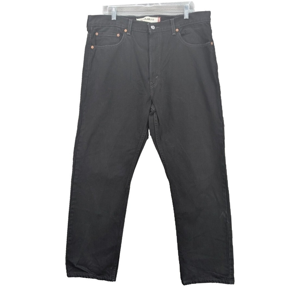 Levis 505 Regular Fit Men's Jeans Black 38x30 Denim Red Tab Vintage 90s Cotton